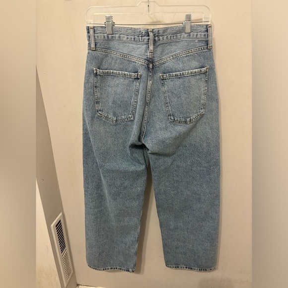AGOLDE Ren High Rise Wide Leg Jeans Size 27 100% Organic Cotton Blue Denim Jean - Picture 2 of 9
